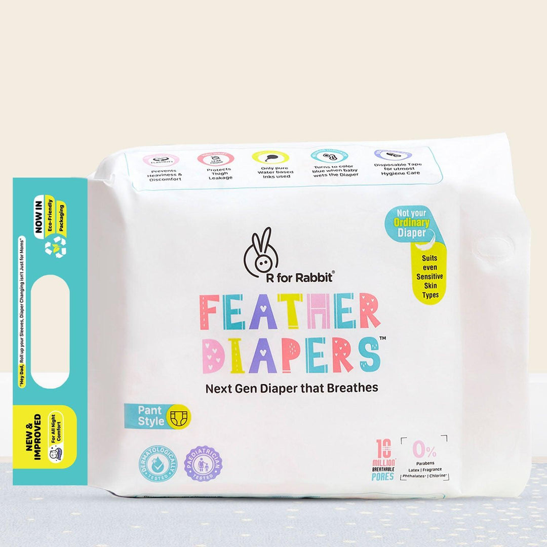 R for Rabbit Feather Baby Diapers - Medium (26 Pcs)